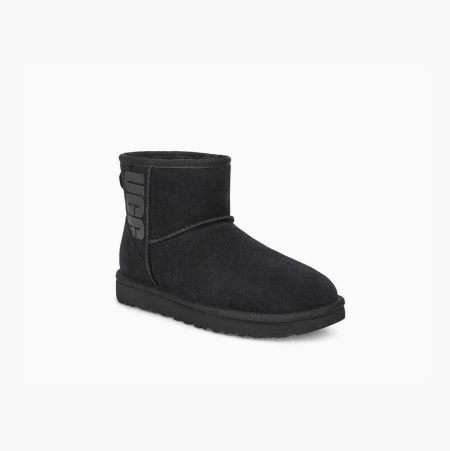 UGG Classic Mini Rubber Logo - Boots Dame - Svart (NO-A314)